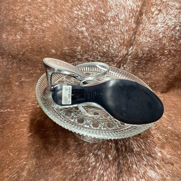 Schutz Jessica Mid Mule Heels | Metallic Silver | Size 7.5B | MSRP $118 - Picture 4 of 7